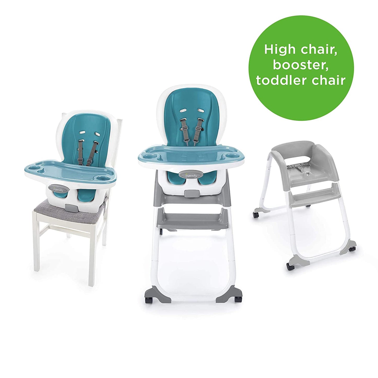 Ingenuity SmartClean Trio Elite 3-in-1 High Chair - Peacock Blue