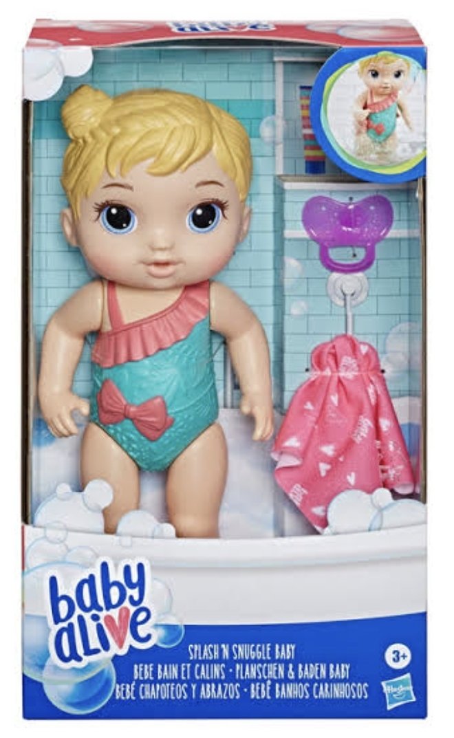 Hasbro Baby Alive Splash and Snuggle Baby Blonde Hair Doll