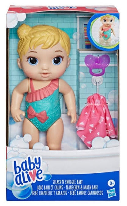 Hasbro Baby Alive Splash and Snuggle Baby Blonde Hair Doll