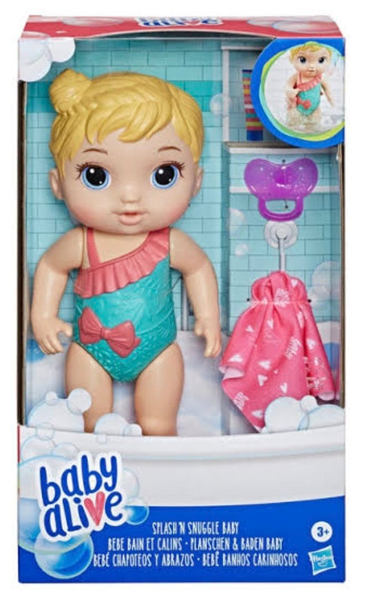Hasbro Baby Alive Splash and Snuggle Baby Blonde Hair Doll