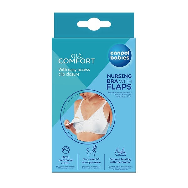 Canpol Babies Nursing Bra with Flaps 100% Cotton 80B white