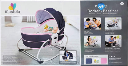 Mastela 5 in 1 Rocker Bassinet Grey & Pink