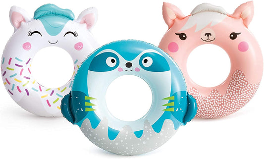 Intex 59266 Cute Animal Inflatable Swim Rings, Assortment
