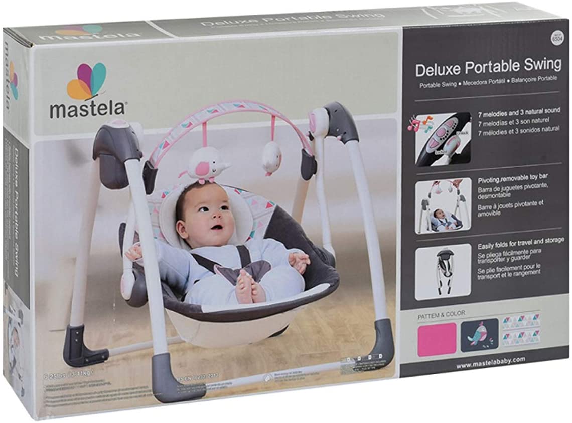 Mastela Deluxe Portable Baby Swing Toddler Pink