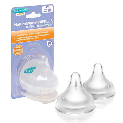 Lansinoh Natural Wave Slow Flow Teats Pk 2