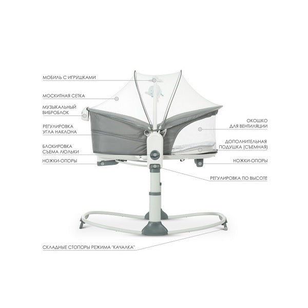 Mastela 6 in 1 Multifunction Bassinet - Dark Grey