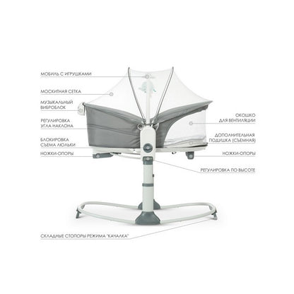 Mastela 6 in 1 Multifunction Bassinet - Dark Grey