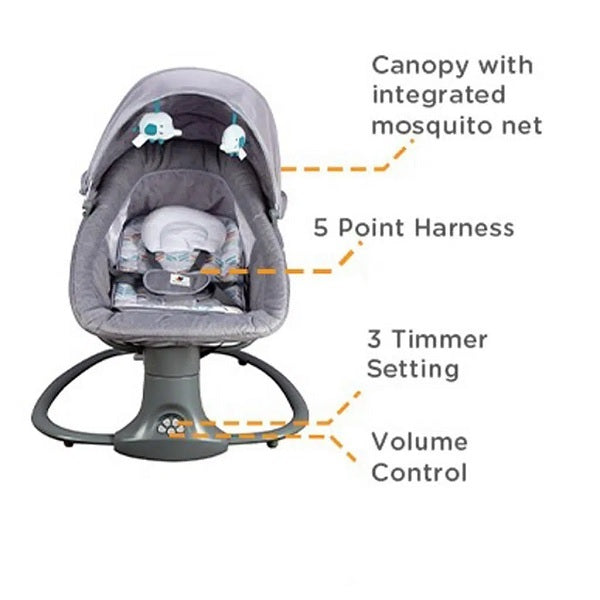 Mastela 3 in 1 Deluxe Multi Function Bassinet - Dark Grey