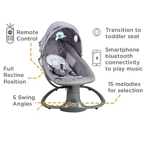 Mastela 3 in 1 Deluxe Multi Function Bassinet - Dark Grey