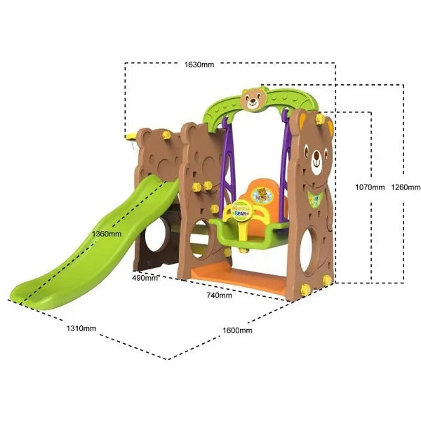 Basketball Swing Slide 4 in 1 Brown