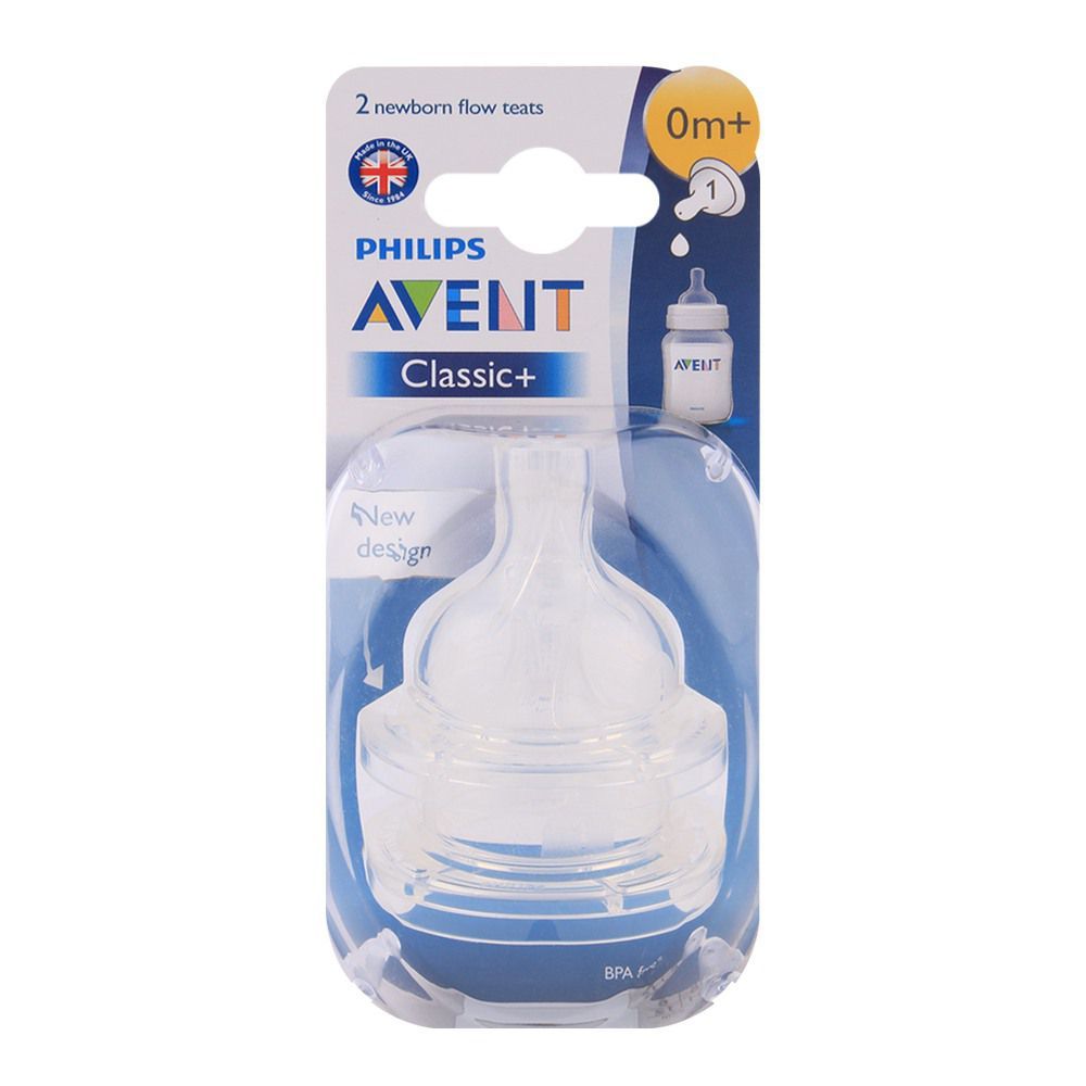 Philips Avent Pack of 2 Silicone Teats 0m+