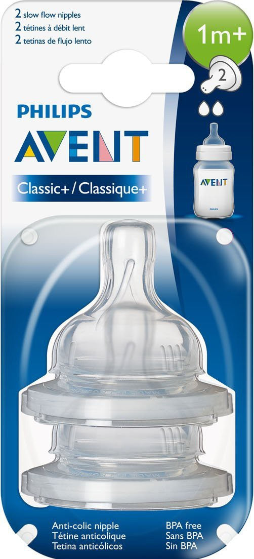 Philips Avent Pack of 2 Silicone Teats 1m+