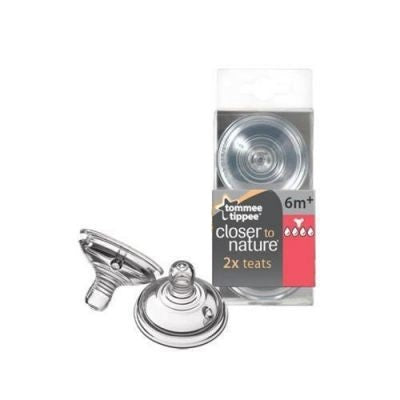 Baby Ctn Thick Feed Y Silicone Wide Neck Tommee Tippee Teats Pk-2 - 2