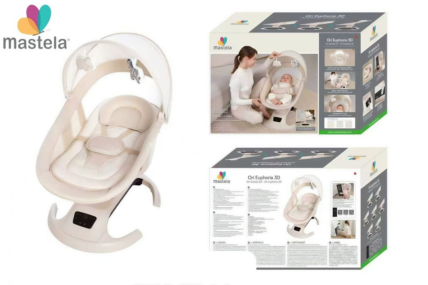 Mastela Ori Euphoria 3D Swing & Bassinet - Beige