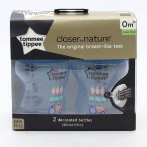 Blue 2pk Close To Nature Tinted Tommee Tippee Bottle 260ml/9oz