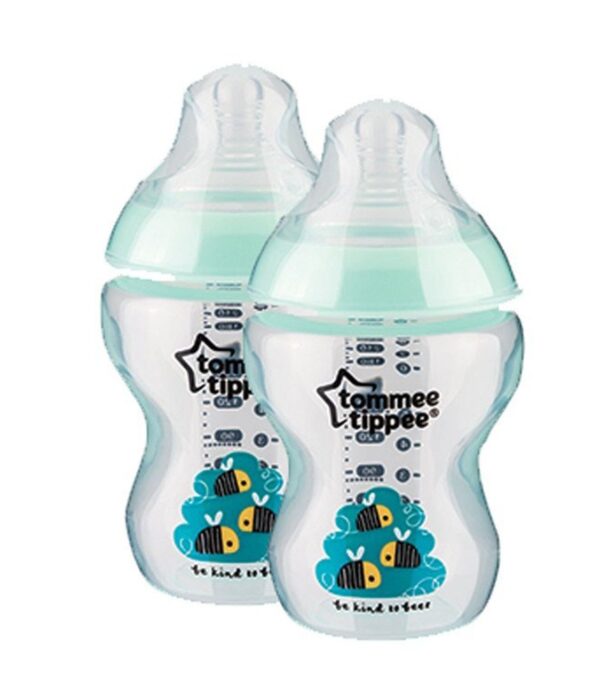 Green 2pk Close To Nature Tinted Tommee Tippee Bottle 260ml/9oz-1