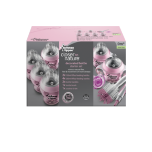 Decorated Bottle Newborn Tommee Tippee Starter Kit Set Pink-1