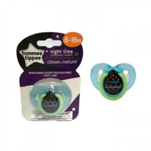 Closer To Nature 1pk Night Time Tommee Tippee Soother 6-18m-1