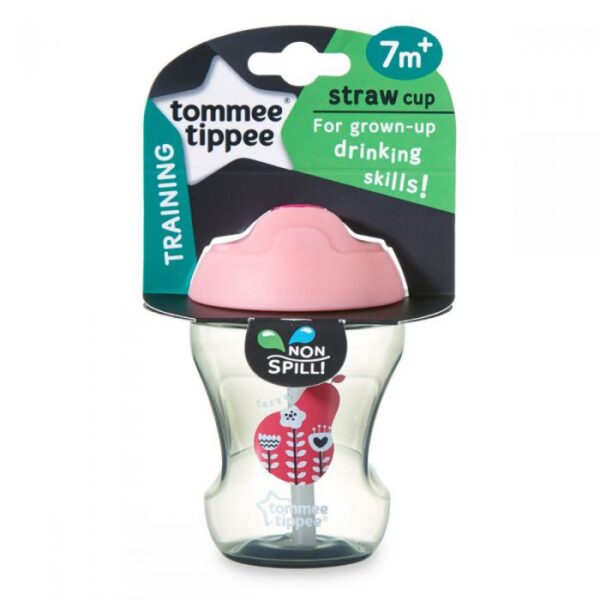 230ml Easy Drink Straw Tommee Tippee Cup Pink-1