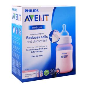 Philips Avent Anti Colic Pink 2 Feeding Bottle 260Ml