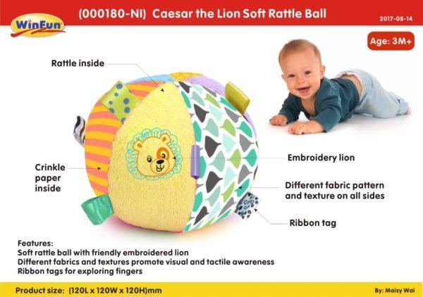 Winfun Ceaser The Lion Soft Rattle Ball - 1