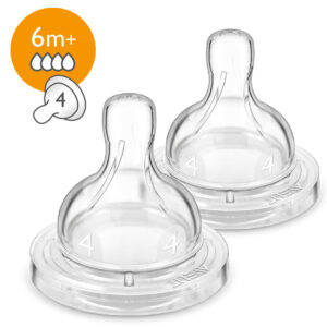 Philips Avent Pack of 2 Silicone Teats 6m+