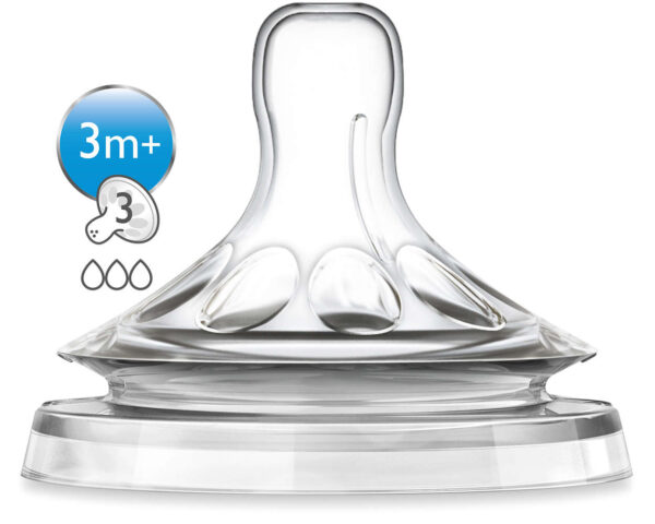 Philips Avent Pack of 2 Silicone Teats 3m+ Medium Flow