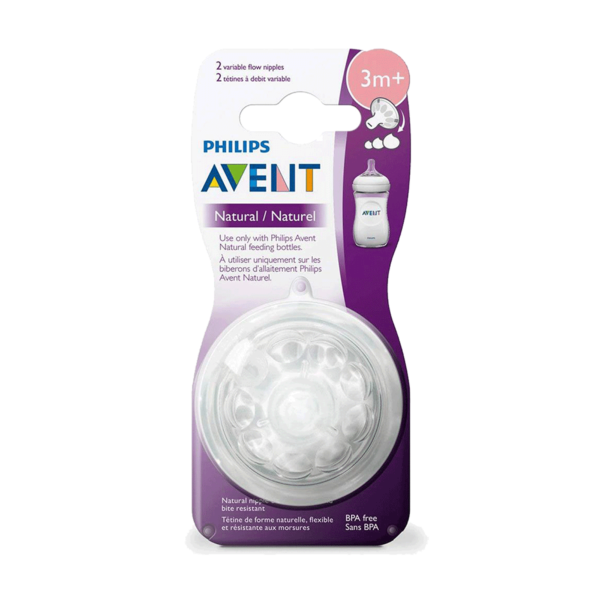 Philips Avent Pack of 2 Natural II Teat 3m+ Variable