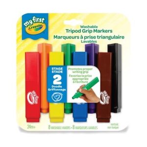 Crayola My First Tripod Washable 8 Markers for Toddlers