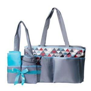 Colorland Mother Bag Set Grey & Blue Color Design