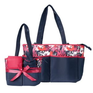 Colorland Mother Bag Set Black & Red with Flowers