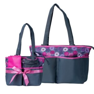 Colorland Mother Bag Set Black & Pink Color With Design