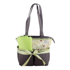 Colorland Mother Bag Set Black & Green with Design