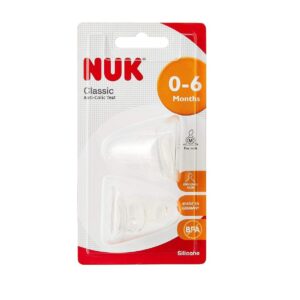 Nuk Classic Silicone Narrow Teat Medium Hole (Size 1) 0-6months