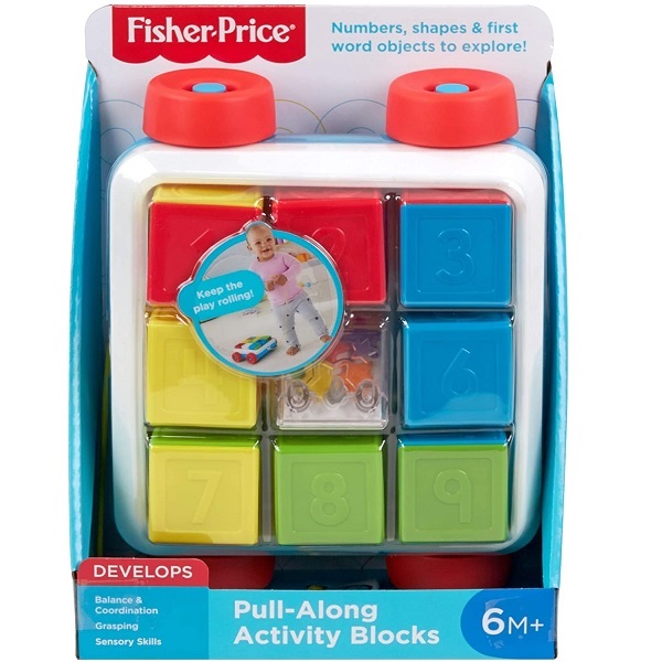 Fisher Price Pull-Along Activity Blocks, Toy Wagon For Babies
