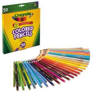 Crayola Long 3.3 mm Barrel Colored Woodcase 50 Pencils