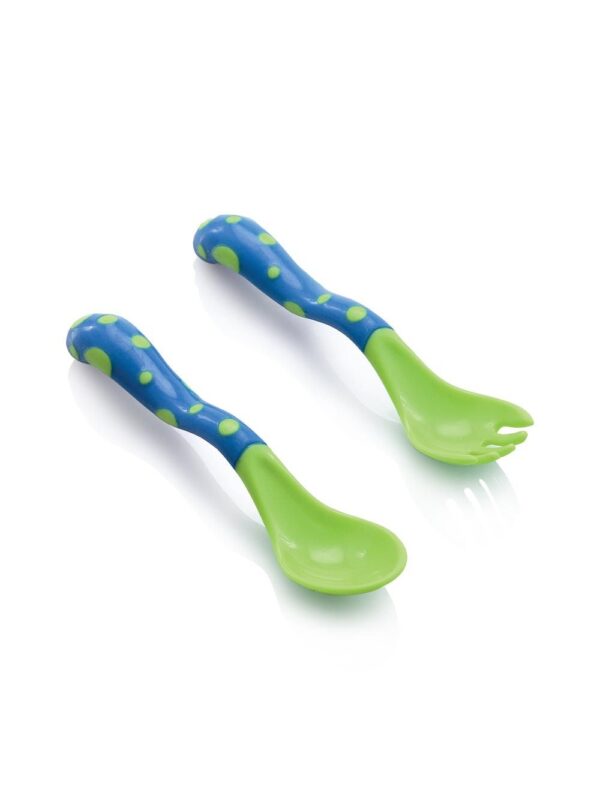 Nuby Spoon & Fork Cutlery Set Blue