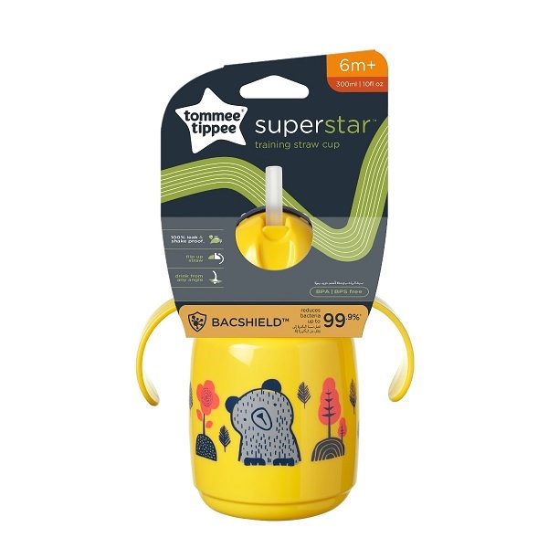 Tommee Tippee Superstar Weighted Straw Cup 300ml Yellow
