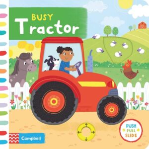 Busy Tractor Push Pull Slide Book