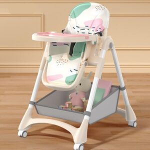 Infantes Baby Adjustable Feeding High Chair White & Pink