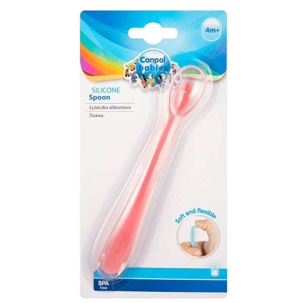 Canpol Babies Silicon Spoon Pink