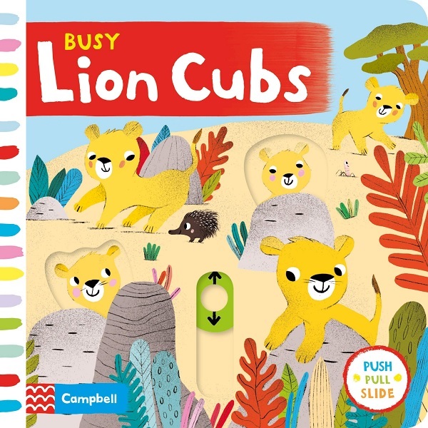 Campbell Push and Pull Slide: Busy Lion Cubs