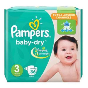 Pampers Baby Dry Diapers Medium Size 3 36 Count