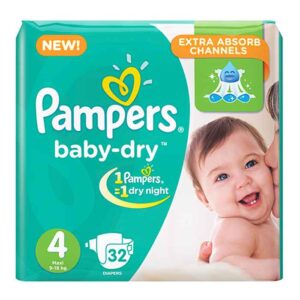Pampers Large Size 4 Baby Diapers 32 Count
