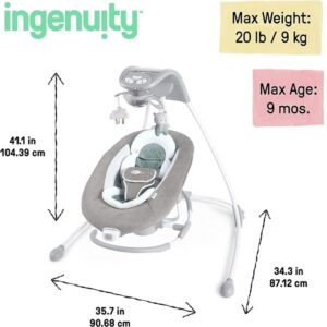 Ingenuity InLighten 2-in-1 Baby Swing and Rocker