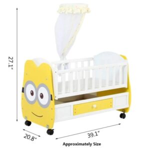 Minnions Theme Baby Wooden Cot