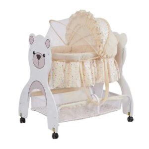 Cute Bear Theme Baby Wooden Cot