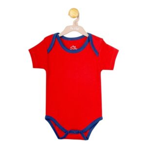 • Brand: The Nest • Introducing our adorable and comfy solid red bodysuit with stylish blue trim • Made from 100% super soft cotton, this bodysuit is gentle on your baby's delicate skin and perfect for all-day wear • The snap closures make it easy to change your little one, while the sleeveless design gives them the freedom to move, crawl, and climb with ease • Whether your baby is playing, napping, or exploring, this bodysuit is a versatile and stylish addition to their wardrobe • Plus, the vibrant red color is sure to bring a pop of fun and energy to any outfit • Perfect for summer days, this bodysuit will keep your baby cool and comfortable while looking absolutely adorable