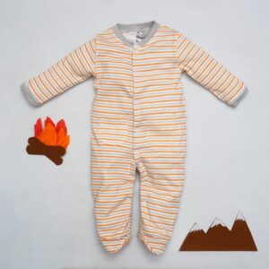 The Nest Orange Striped Sleeping Suit