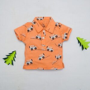 The Nest Orange Cars Collar Shirt